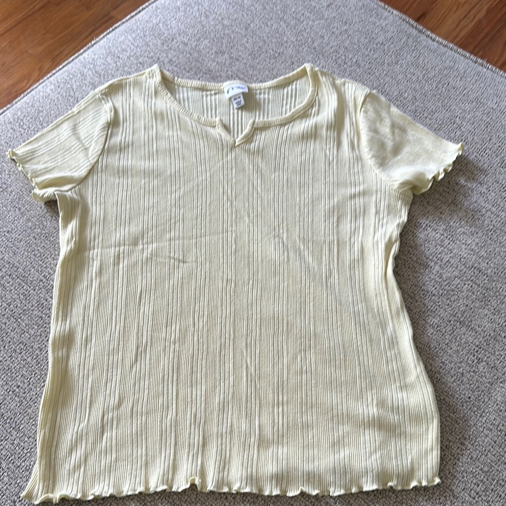 Art Class Yellow Ribbed Short Sleeve T-Shirt